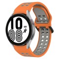 For Samsung Galaxy Watch 4 44mm Two-Color Breathable Silicone Watch Band(Orange + Gray)