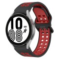 For Samsung Galaxy Watch 4 44mm Two-Color Breathable Silicone Watch Band(Black + Red)
