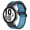 For Samsung Galaxy Watch 4 44mm Two-Color Breathable Silicone Watch Band(Black + Blue)