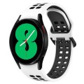 For Samsung Galaxy Watch 4 40mm Two-Color Breathable Silicone Watch Band(White + Black)