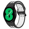 For Samsung Galaxy Watch 4 40mm Two-Color Breathable Silicone Watch Band(Black + White)