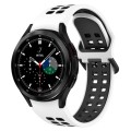 For Samsung  Galaxy Watch 4 Classic 46mm Two-Color Breathable Silicone Watch Band(White + Black)