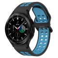 For Samsung  Galaxy Watch 4 Classic 46mm Two-Color Breathable Silicone Watch Band(Black + Blue)