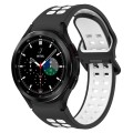 For Samsung  Galaxy Watch 4 Classic 42mm Two-Color Breathable Silicone Watch Band(Black + White)