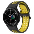 For Samsung  Galaxy Watch 4 Classic 42mm Two-Color Breathable Silicone Watch Band(Black + Yellow)