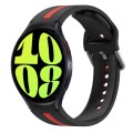 For Samsung Galaxy Watch 6 44mm Two-Color Silicone Watch Band(Black+Red)