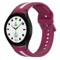 For Samsung Galaxy watch 5 Golf Edition Two-Color Silicone Watch Band(Wine Red+Pink)