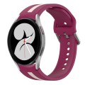 For Samsung Galaxy Watch 4 40mm Two-Color Silicone Watch Band(Wine Red+Pink)