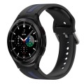 For Samsung  Galaxy Watch 4 Classic 46mm Two-Color Silicone Watch Band(Black+Blue)