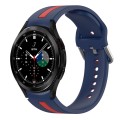 For Samsung  Galaxy Watch 4 Classic 42mm Two-Color Silicone Watch Band(Midnight Blue+Red)