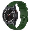For Samsung Galaxy Watch 6 Classic 47mm 20mm Checkered Silicone Watch Band(Army Green)