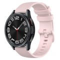 For Samsung Galaxy Watch 6 Classic 47mm 20mm Checkered Silicone Watch Band(Pink)