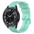 For Samsung Galaxy Watch 6 Classic 43mm 20mm Checkered Silicone Watch Band(Teal)