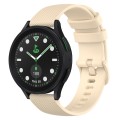 For Samsung Galaxy watch 5 Pro Golf Edition 20mm Checkered Silicone Watch Band(Beige)