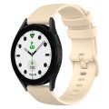 For Samsung Galaxy watch 5 Golf Edition 20mm Checkered Silicone Watch Band(Beige)