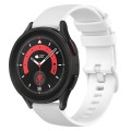 For Samsung Galaxy Watch 5 Pro  45mm 20mm Checkered Silicone Watch Band(White)