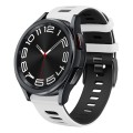 For Samsung Galaxy Watch 6 Classic 47mm 20mm Two-color Silicone Watch Band(White+Black)