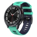 For Samsung Galaxy Watch 6 Classic 47mm 20mm Two-color Silicone Watch Band(Teal Duck+ Blue)