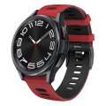 For Samsung Galaxy Watch 6 Classic 43mm 20mm Two-color Silicone Watch Band(Red + Black)