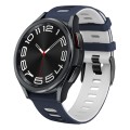For Samsung Galaxy Watch 6 Classic 43mm 20mm Two-color Silicone Watch Band(Midnight Blue + White)