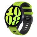 For Samsung Galaxy Watch 6 44mm 20mm Two-color Silicone Watch Band(Lime + Black)
