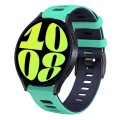For Samsung Galaxy Watch 6 44mm 20mm Two-color Silicone Watch Band(Teal Duck+ Blue)