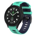 For Samsung Galaxy watch 5 Pro Golf Edition 20mm Two-color Silicone Watch Band(Teal Duck+ Blue)