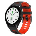 For Samsung Galaxy watch 5 Golf Edition 20mm Two-color Silicone Watch Band(Black + Red)