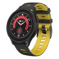 For Samsung Galaxy Watch 5 Pro  45mm 20mm Two-color Silicone Watch Band(Black + Yellow)