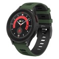 For Samsung Galaxy Watch 5 Pro  45mm 20mm Two-color Silicone Watch Band(Army Green + Black)