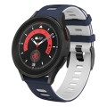 For Samsung Galaxy Watch 5 Pro  45mm 20mm Two-color Silicone Watch Band(Midnight Blue + White)