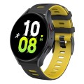 For Samsung Galaxy Watch 5  44mm 20mm Two-color Silicone Watch Band(Black + Yellow)