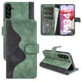 For Samsung Galaxy M34 5G Stitching Horizontal Flip Leather Phone Case(Green)