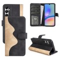For Samsung Galaxy A05s Stitching Horizontal Flip Leather Phone Case(Black)