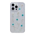 For iPhone 15 Pro Gypsophila Flowers Pattern TPU Protective Phone Case(Green)