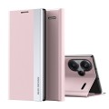 For Xiaomi Redmi Note 13 Pro+ Side Electroplated Adsorption Leather Phone Case(Pink)