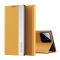 For Xiaomi 14 Side Electroplated Adsorption Leather Phone Case(Yellow)