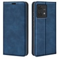 For Motorola Edge 40 Neo Retro-skin Magnetic Suction Leather Phone Case(Dark Blue)