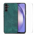 For Samsung Galaxy A54 5G ENKAY Retro Leather Skin PC Phone Case with High Aluminum-silicon Glass Fi