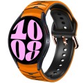 For Samsung Galaxy Watch 6 44mm Curved Texture Silicone Watch Band(Orange+Black)