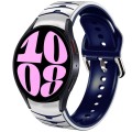 For Samsung Galaxy Watch 6 40mm Curved Texture Silicone Watch Band(White+Blue)