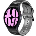 For Samsung Galaxy Watch 6 40mm Curved Texture Silicone Watch Band(Black+Grey)