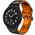 For Samsung Galaxy watch 5 Pro Golf Edition Curved Texture Silicone Watch Band(Black+Orange)