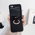 For Samsung Galaxy Z Flip5 5G Litchi Leather Ring Shockproof Phone Case(Black)