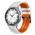 For Samsung Galaxy Watch 6 / 6 Classic 20mm Mesh Two Color Silicone Watch Band(White Orange)