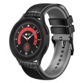 For Samsung Galaxy Watch 5 / 5 Pro 20mm Mesh Two Color Silicone Watch Band(Black Gray)