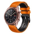 For Samsung Galaxy Watch3 41mm 20mm Mesh Two Color Silicone Watch Band(Orange Black)