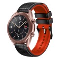 For Samsung Galaxy Watch3 41mm 20mm Mesh Two Color Silicone Watch Band(Black Red)