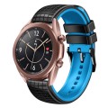 For Samsung Galaxy Watch3 41mm 20mm Mesh Two Color Silicone Watch Band(Black Sky Blue)