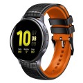 For Samsung Galaxy Watch Active 2 20mm Mesh Two Color Silicone Watch Band(Black Orange)